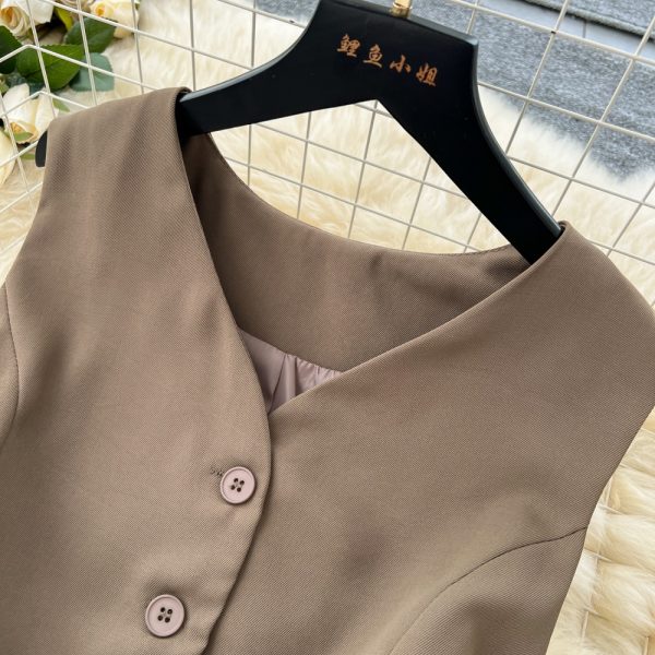 Light waistcoat pinched waist tops a set for women - Image 11