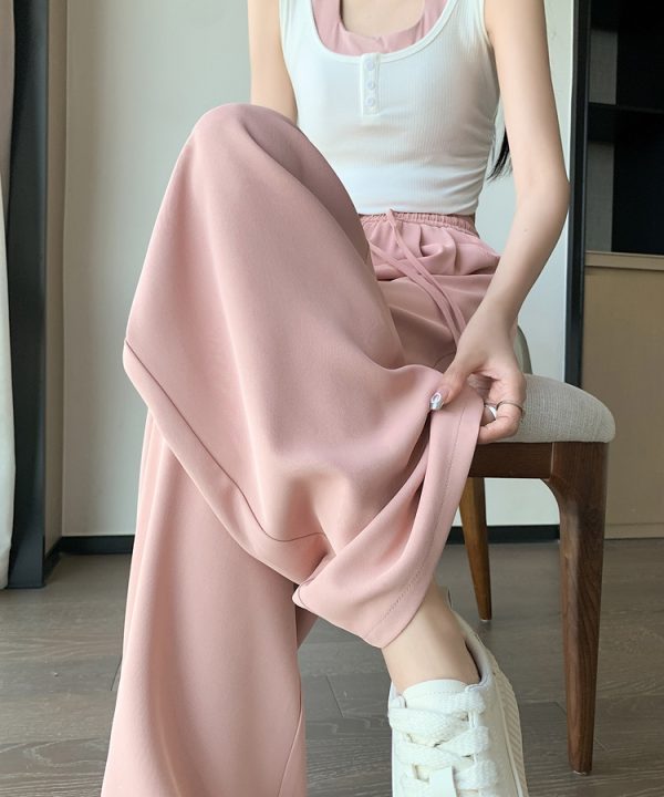 Ice silk slim Casual suit pants loose drape wide leg pants - Image 12