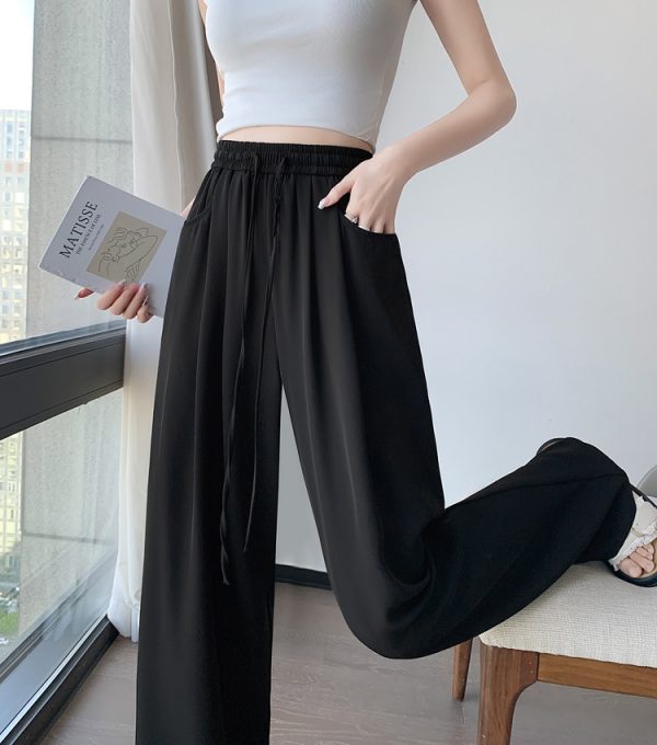Ice silk slim Casual suit pants loose drape wide leg pants - Image 5