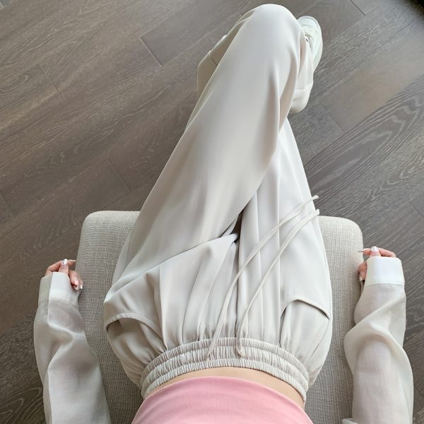 Ice silk slim Casual suit pants loose drape wide leg pants - Image 6