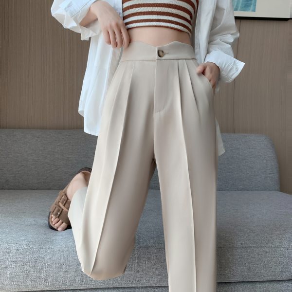 High waist slim nine pants straight pants suit pants - Image 14