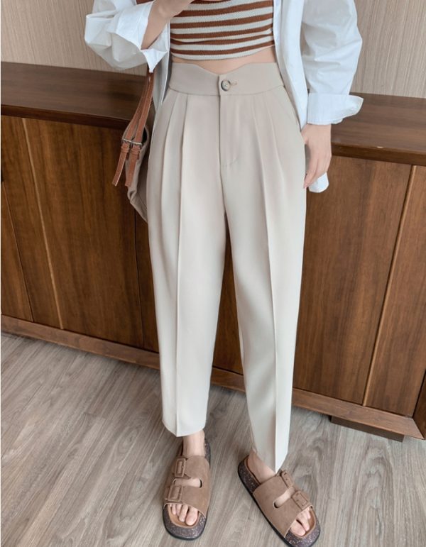 High waist slim nine pants straight pants suit pants - Image 15