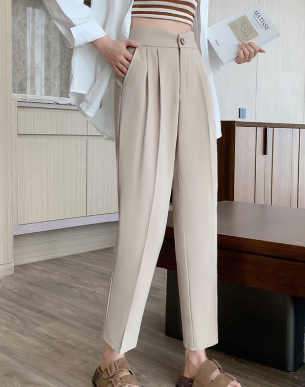 High waist slim nine pants straight pants suit pants - Image 16
