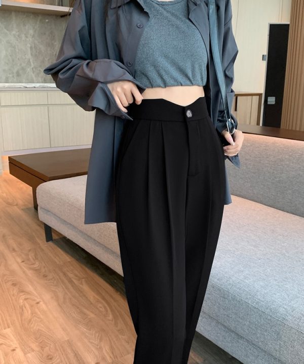 High waist slim nine pants straight pants suit pants - Image 4