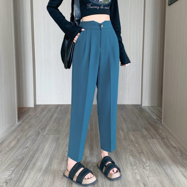High waist slim nine pants straight pants suit pants - Image 5