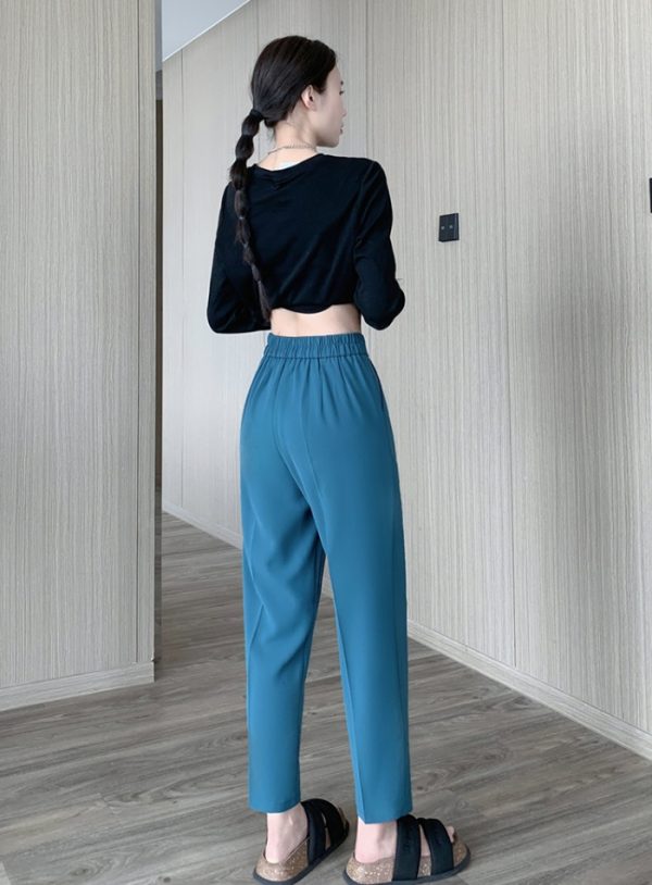 High waist slim nine pants straight pants suit pants - Image 7