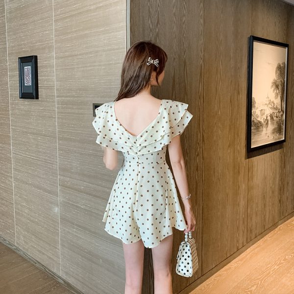 Summer chiffon dress France style flat shoulder jumpsuit - Image 4