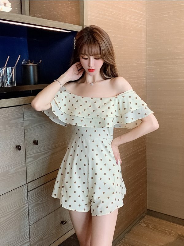 Summer chiffon dress France style flat shoulder jumpsuit - Image 5