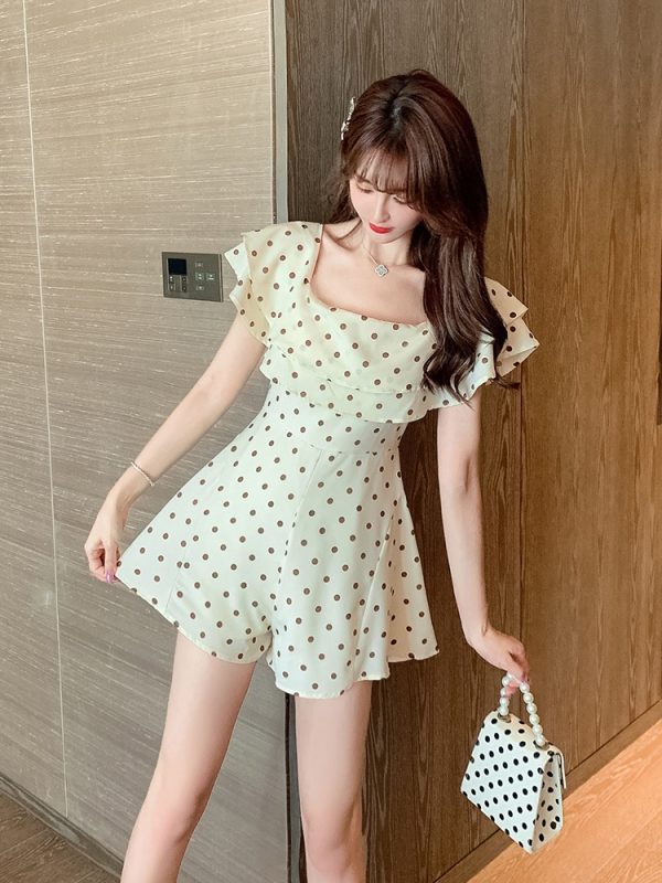 Summer chiffon dress France style flat shoulder jumpsuit - Image 6