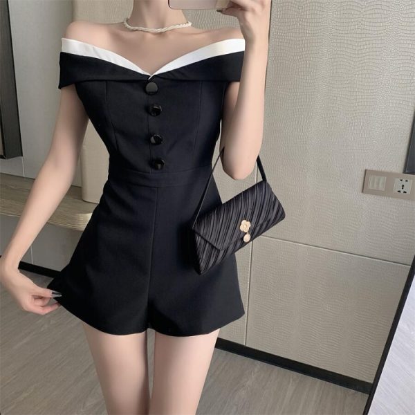 France style shorts short sleeve jumpsuit - Image 4