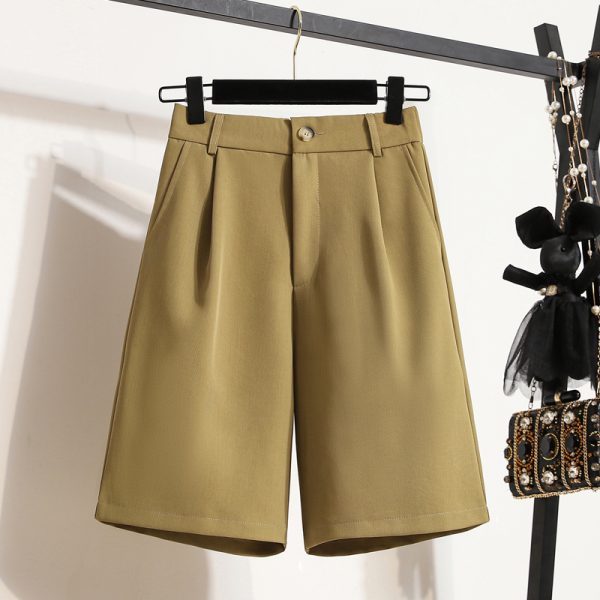 High waist slim five pants summer khaki business suit - Image 5