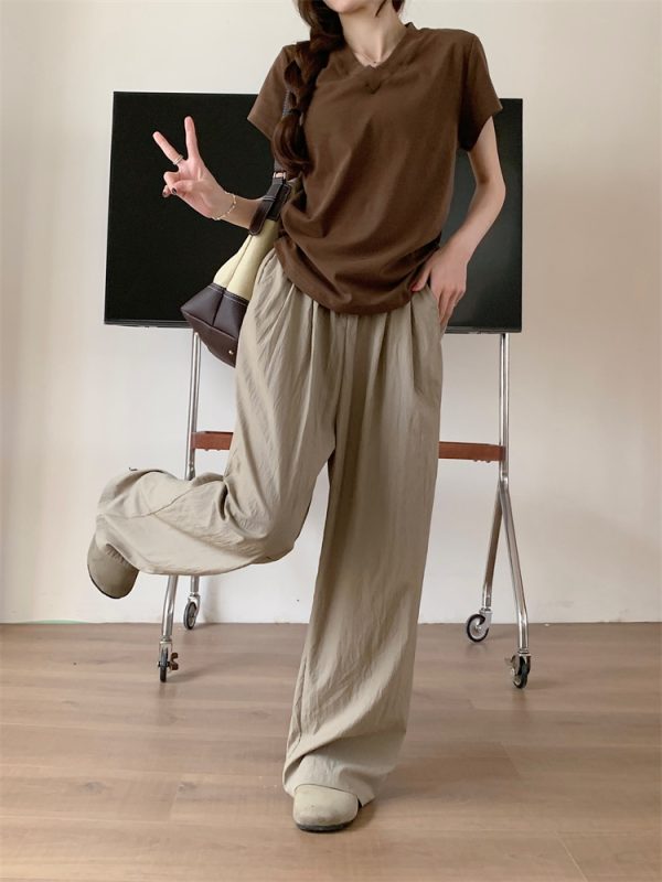 Straight pants Japanese style wide leg pants for women - Image 6