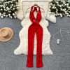 Lace V-neck halter summer sexy perspective jumpsuit