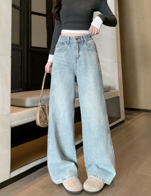 Loose spicegirl high waist straight pants jeans - Image 2