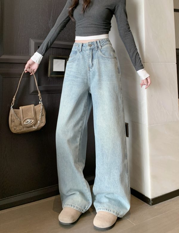 Loose spicegirl high waist straight pants jeans - Image 6