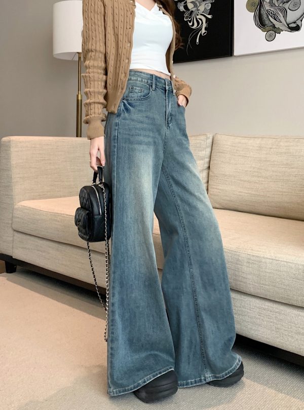 Big straight denim trousers loose mopping pants for women - Image 6