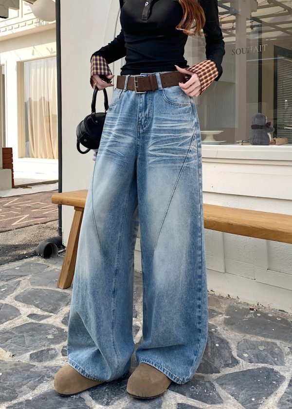 Micro speaker jeans loose wide leg pants for women - Image 3