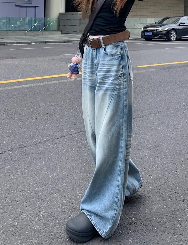 Micro speaker jeans loose wide leg pants for women - Image 4