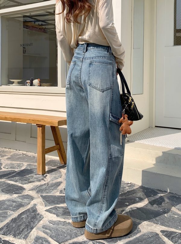 Drape high waist pants spring and autumn jeans for women - Image 6