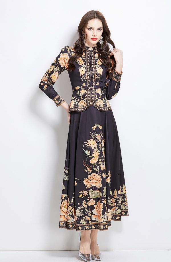 National style long skirt spring tops a set - Image 3