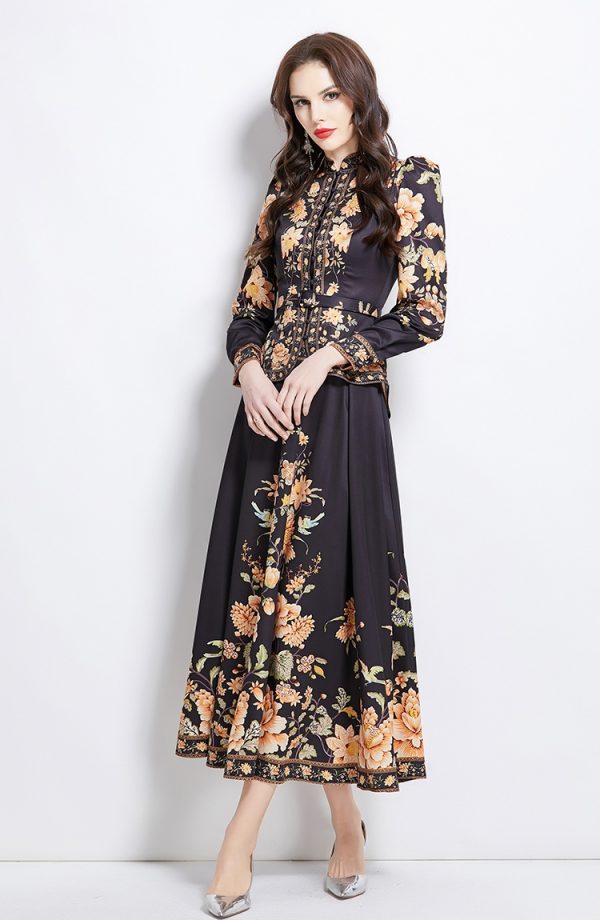 National style long skirt spring tops a set - Image 4