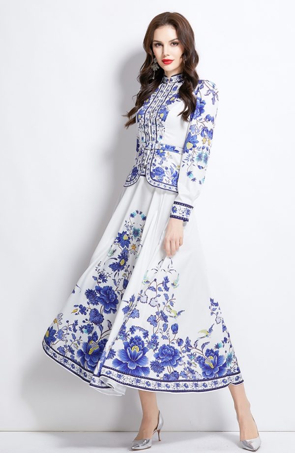 National style long tops spring skirt a set - Image 4