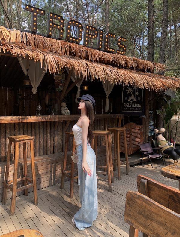 All-match holes long pants summer wide leg pants for women - Image 6