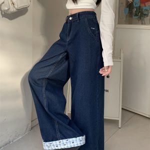 Mopping spring pants denim loose long pants for women