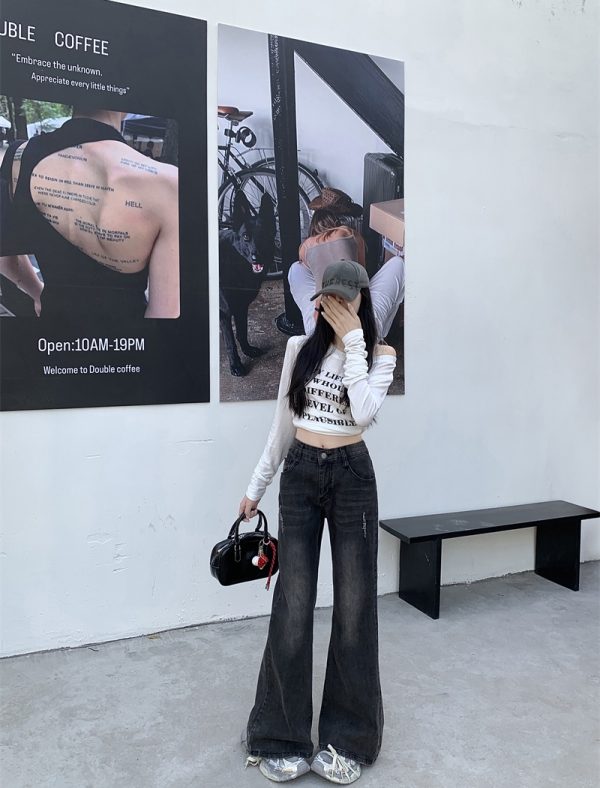 Spicegirl denim pants micro speaker low-waist long pants - Image 3