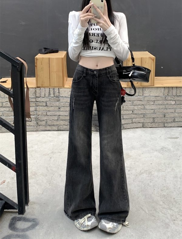 Spicegirl denim pants micro speaker low-waist long pants - Image 4