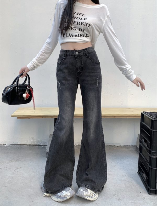 Spicegirl denim pants micro speaker low-waist long pants - Image 5