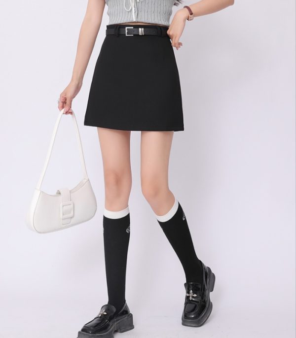 Gray slim skirt package hip short skirt for women - Image 3