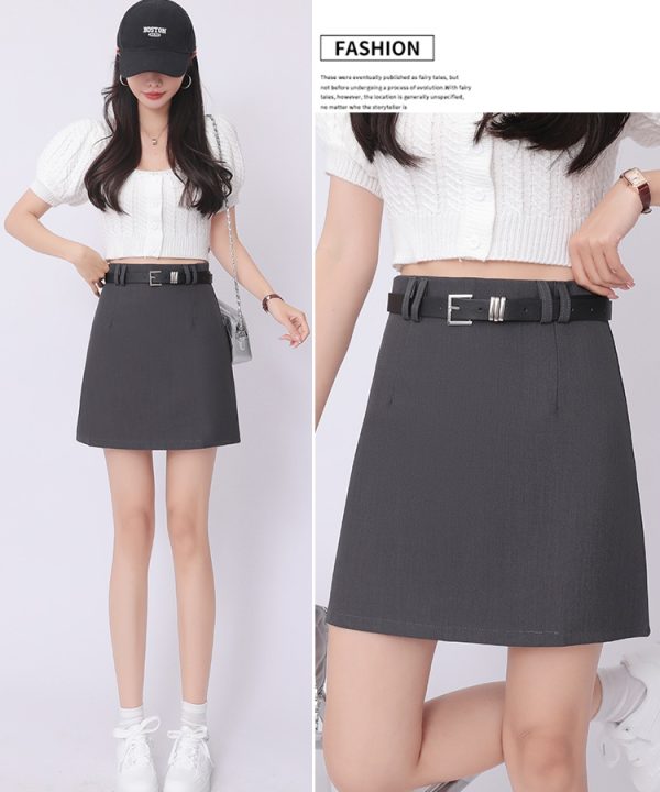 Gray slim skirt package hip short skirt for women - Image 7