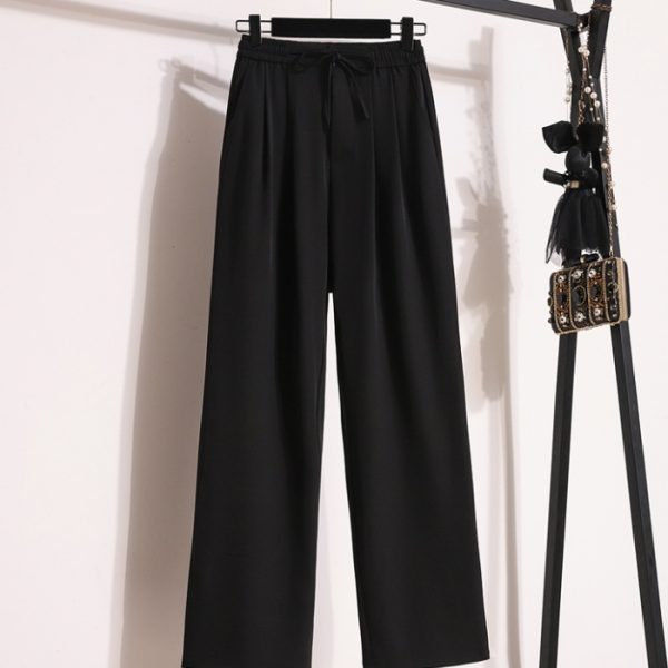 Drape wide leg pants straight suit pants for women - Image 3