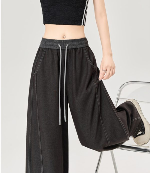 Drape denim wide leg pants spring and summer pants for women - Image 3