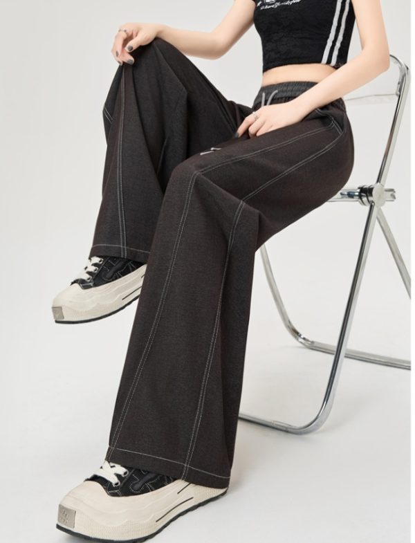 Drape denim wide leg pants spring and summer pants for women - Image 4
