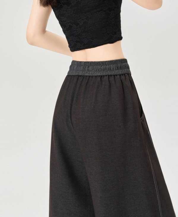 Drape denim wide leg pants spring and summer pants for women - Image 5
