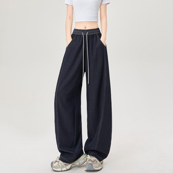 Drape denim wide leg pants spring and summer pants for women - Image 7