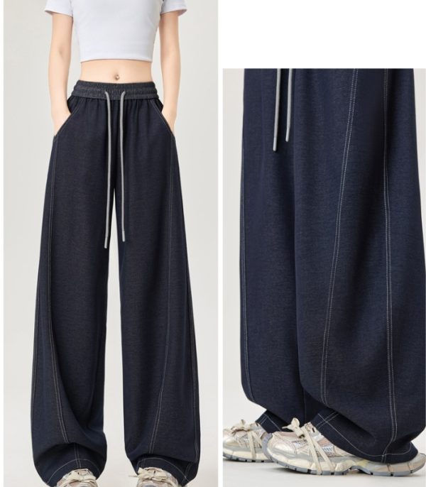 Drape denim wide leg pants spring and summer pants for women - Image 8