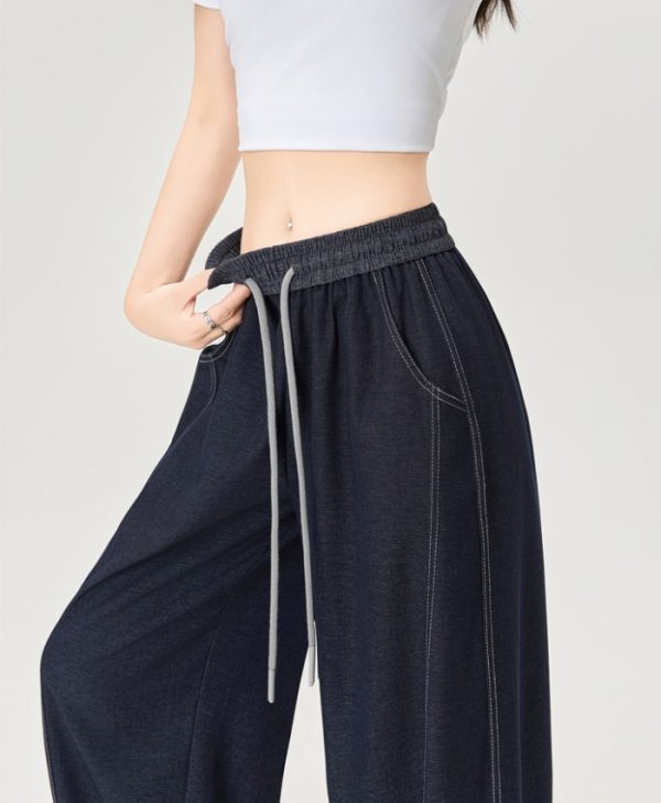 Drape denim wide leg pants spring and summer pants for women - Image 9