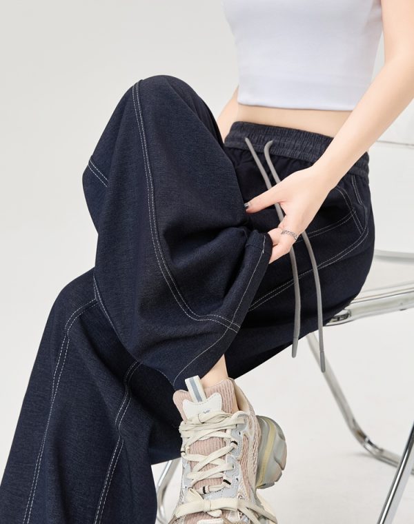 Drape denim wide leg pants spring and summer pants for women - Image 10