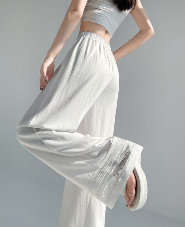 Casual wide leg pants white pants for women - Image 8