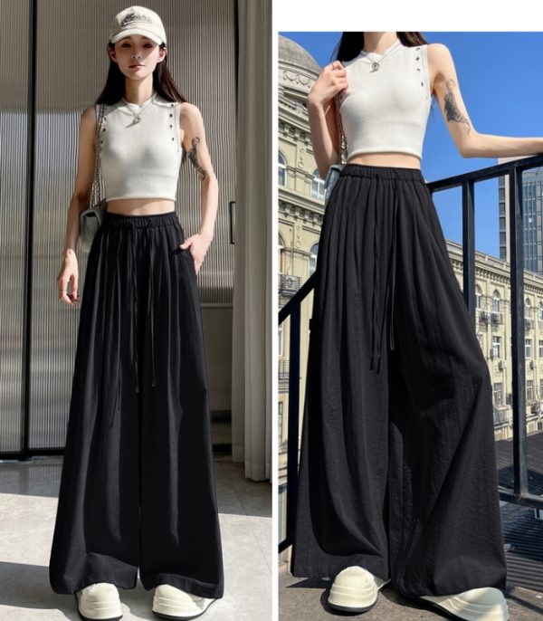 High waist pleated pants loose wide leg pants for women - Image 2