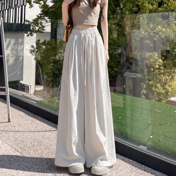 High waist pleated pants loose wide leg pants for women - Image 11