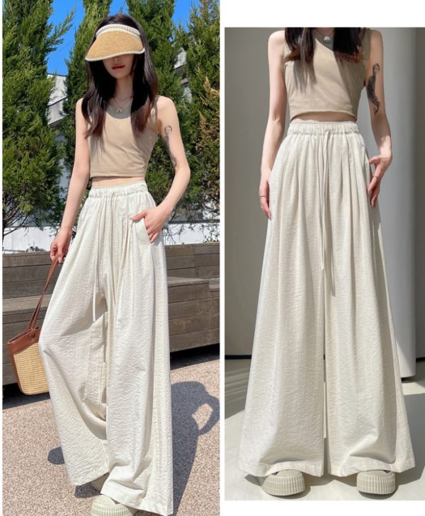 High waist pleated pants loose wide leg pants for women - Image 12
