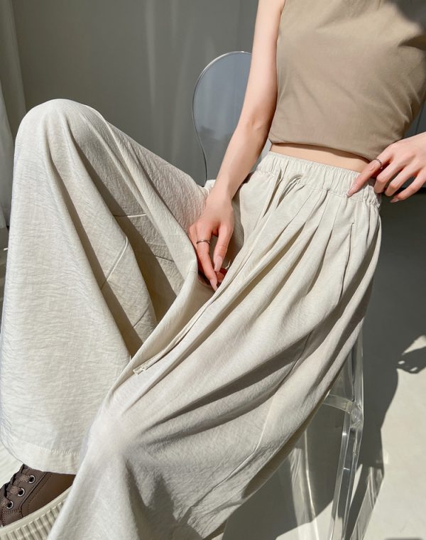 High waist pleated pants loose wide leg pants for women - Image 13