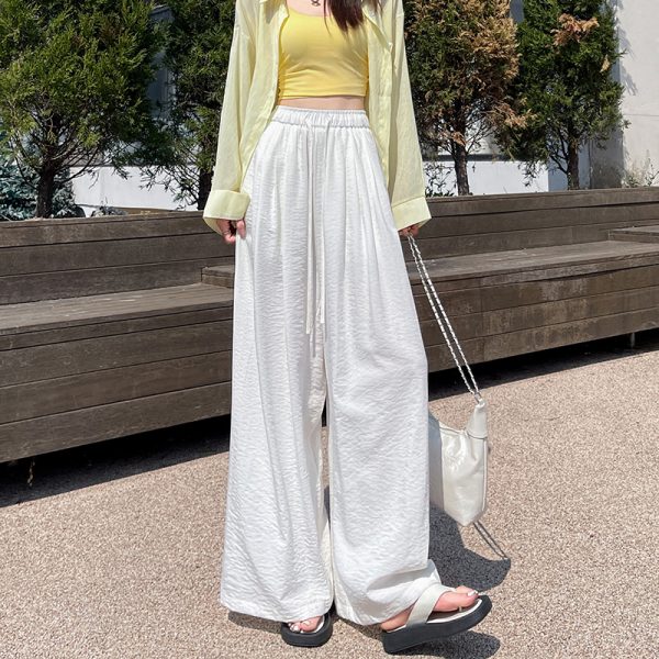 High waist pleated pants loose wide leg pants for women - Image 4
