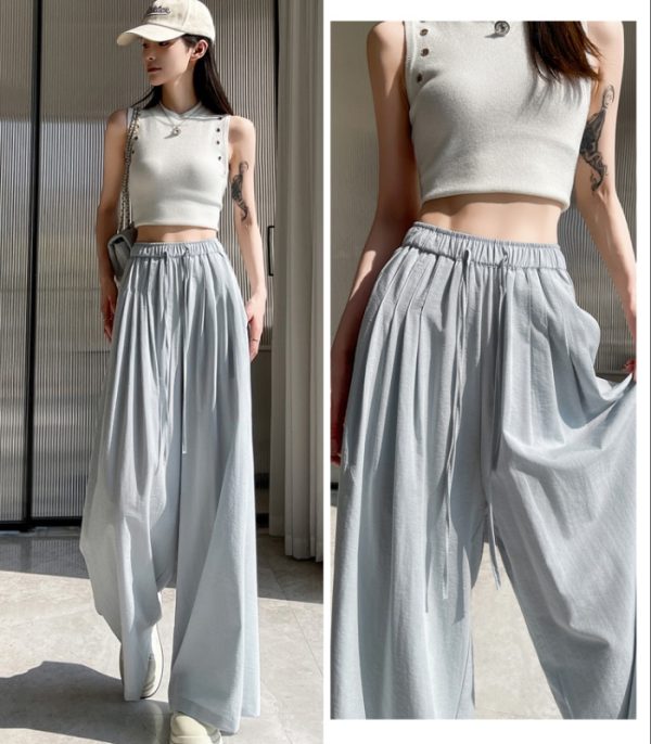 High waist pleated pants loose wide leg pants for women - Image 9