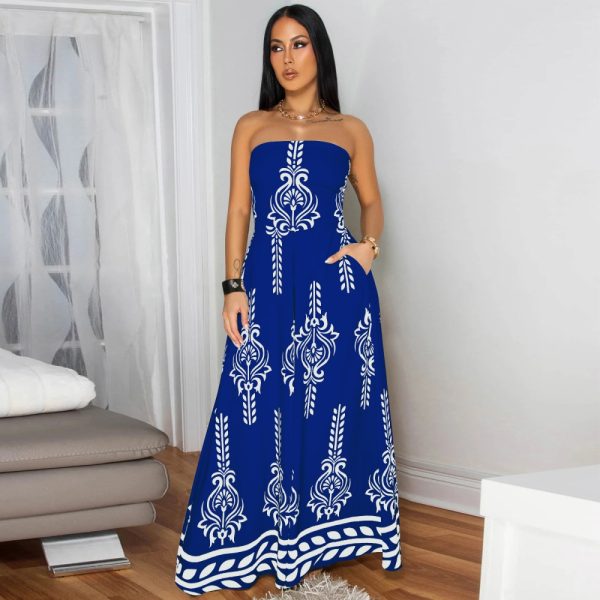 Printing culottes pinched waist jumpsuit for women - Image 4