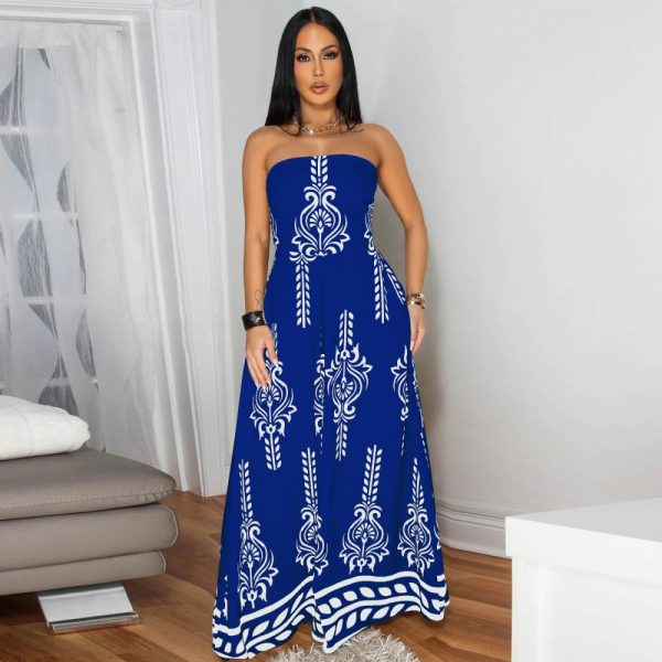 Printing culottes pinched waist jumpsuit for women - Image 5
